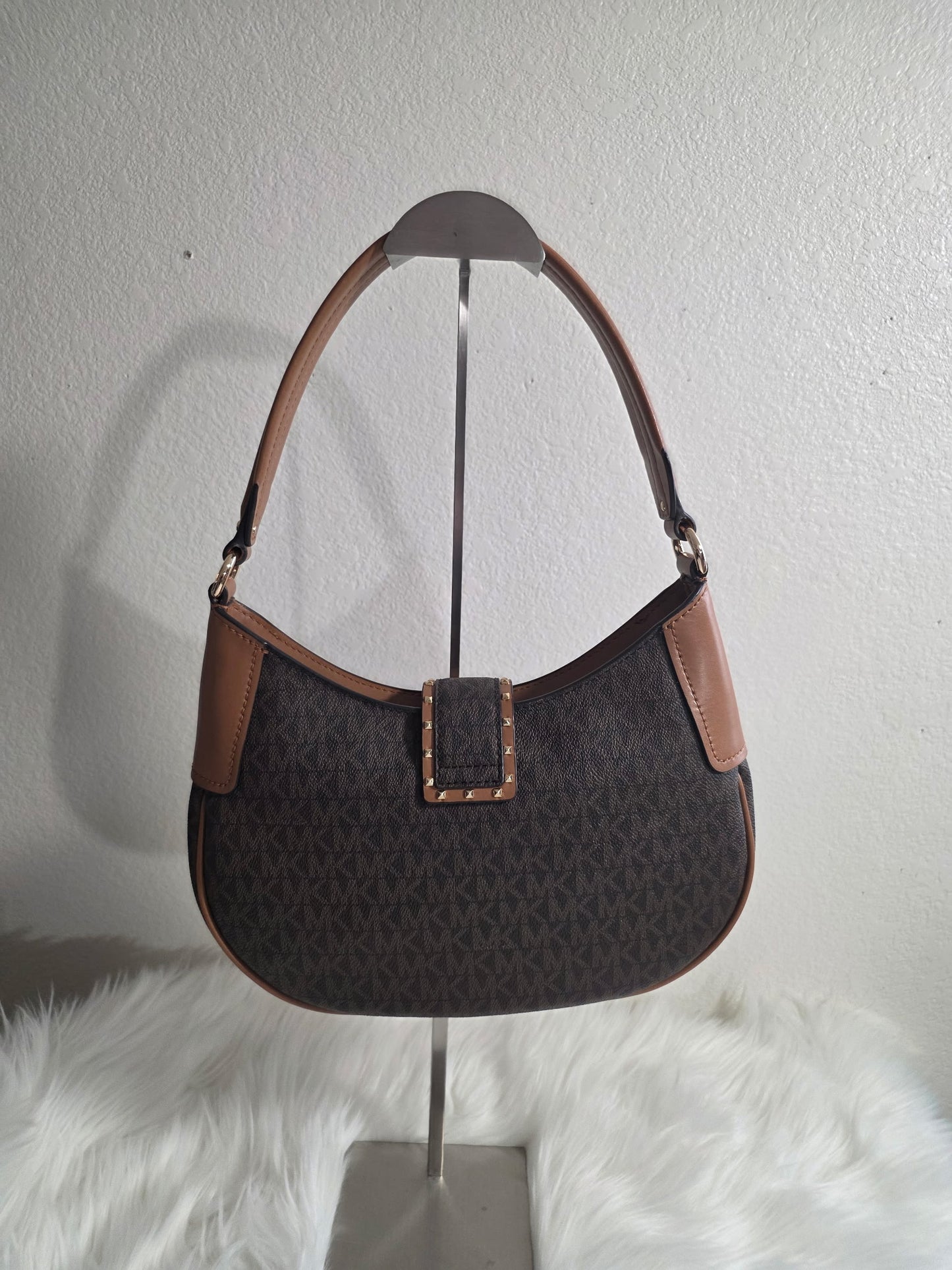 Michael Kors Lillian Medium Signature Studded Shoulder Bag