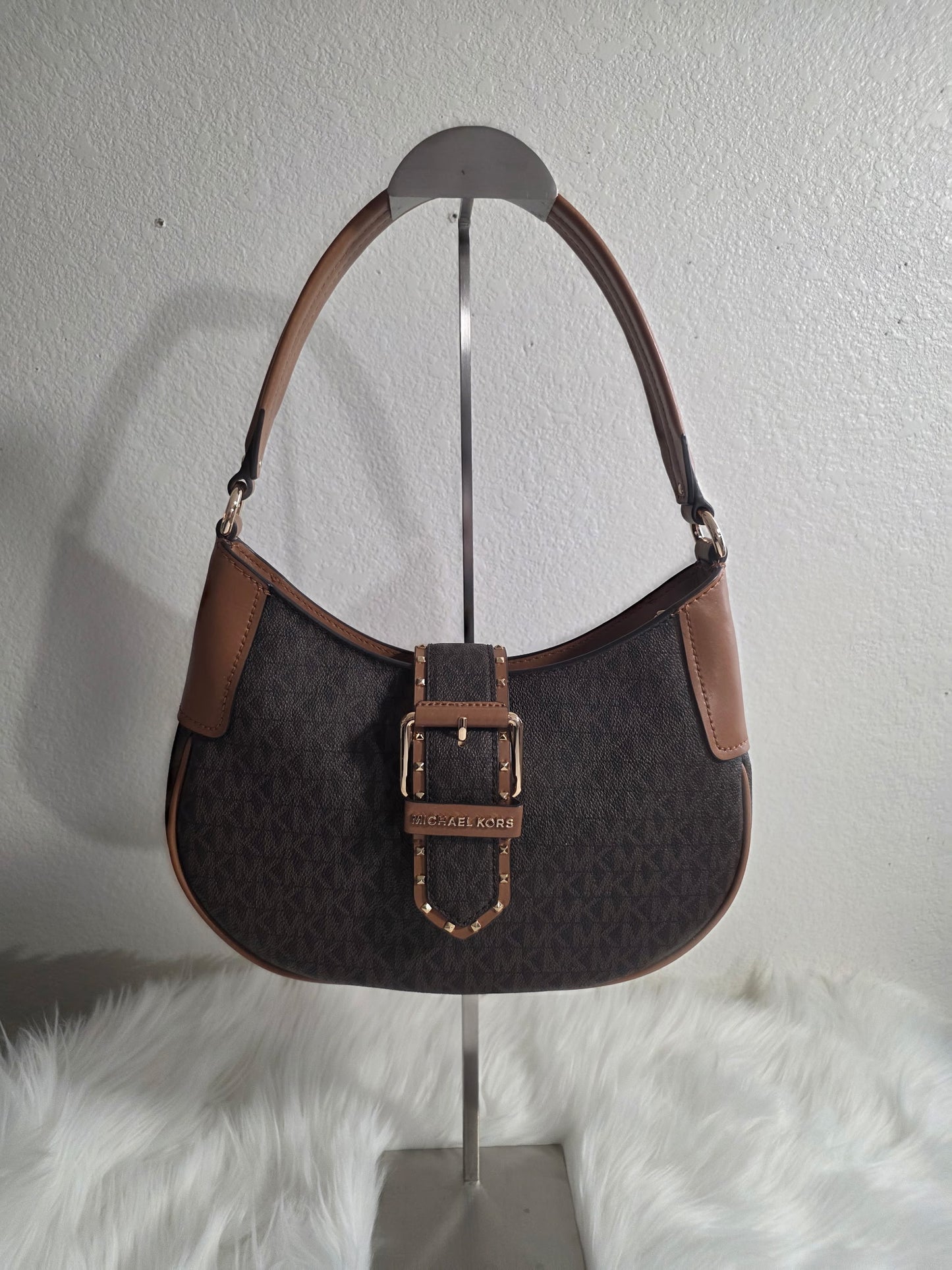 Michael Kors Lillian Medium Signature Studded Shoulder Bag