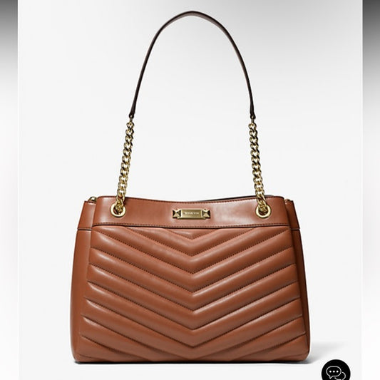 Michael Kors Whitney MD Chain Shoulder Tote BROWN