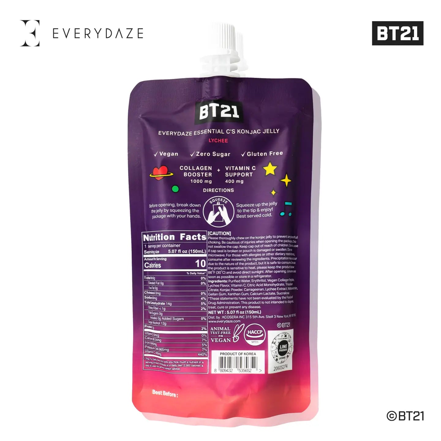 EVERYDAZE with BT21: Essential C’S Konjac Jelly – Lychee