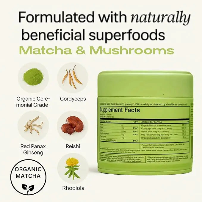 Matcha Energy Gummy | Focus + Adaptogen Blend