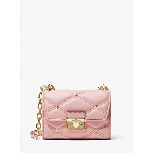 Michael Kors Serena Medium Flap Shoulder Bag In Powder Blush
