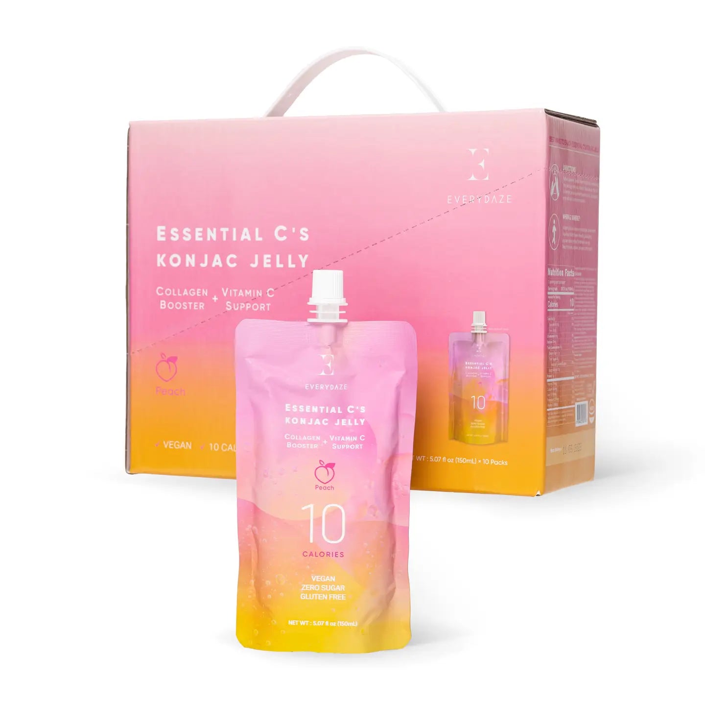 Essential C's Konjac Jelly - Peach - Box of 10 Packs