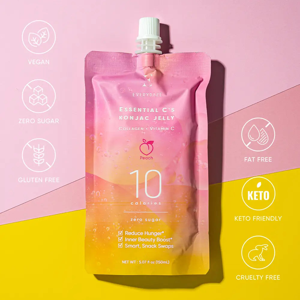Essential C's Konjac Jelly - Peach - Box of 10 Packs