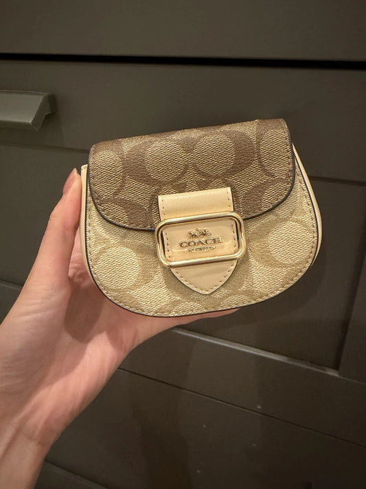 Coach Mini Morgan Card Case In Signature Canvas