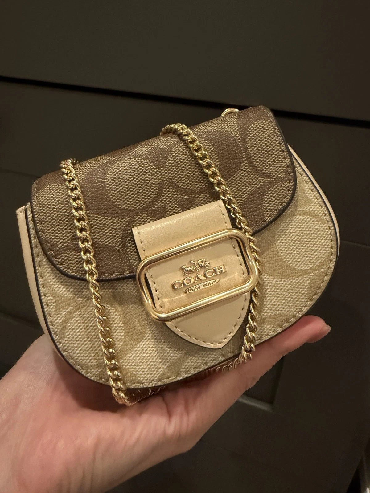 Coach Mini Morgan Card Case In Signature Canvas